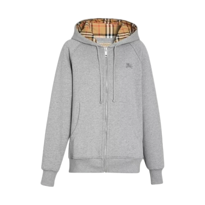 Burberry zip up hoodie grey