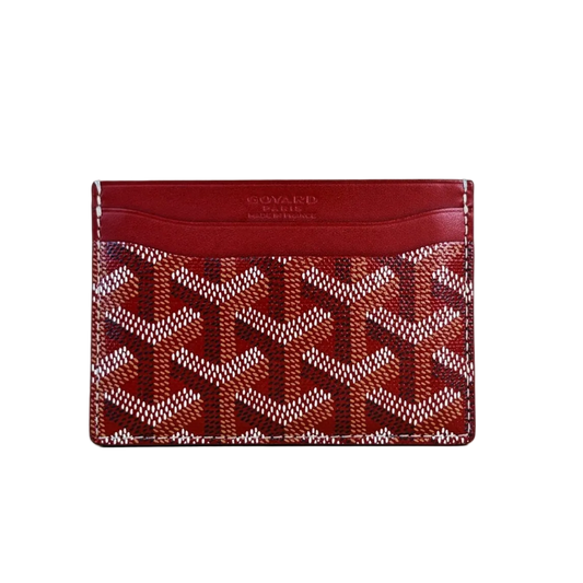 Goyard card holder red