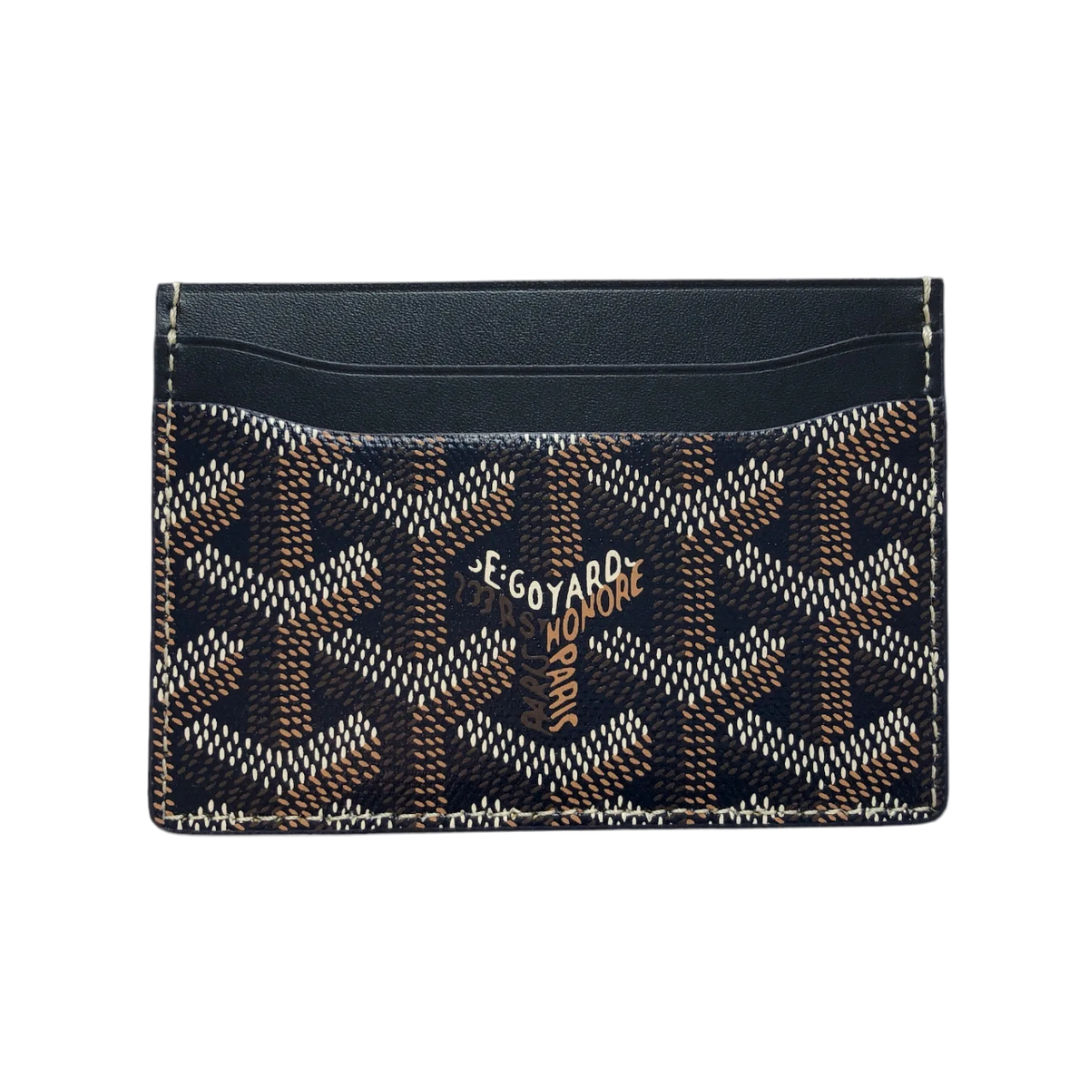 Goyard card holder black