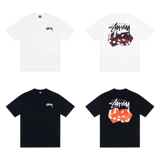 Stüssy dice T-Shirt black and white