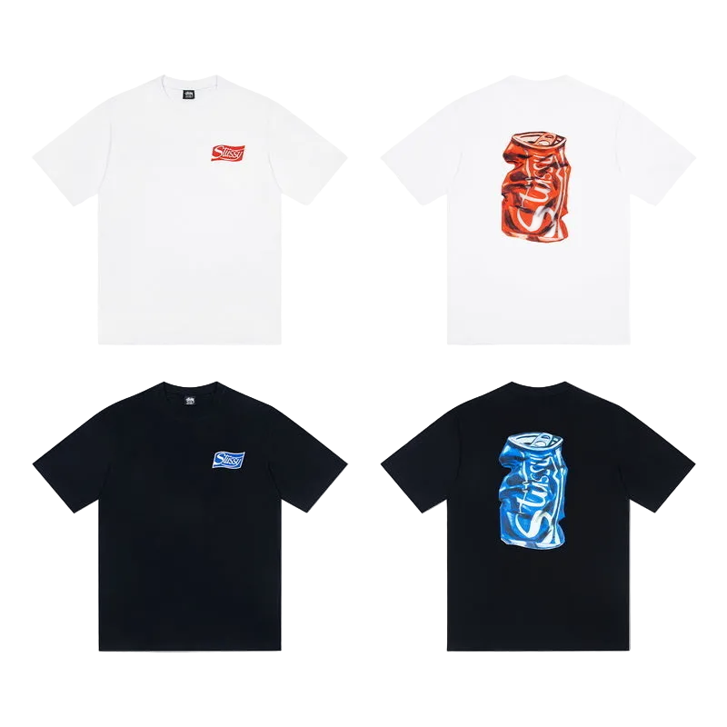 Stüssy soda can T-Shirt black and white