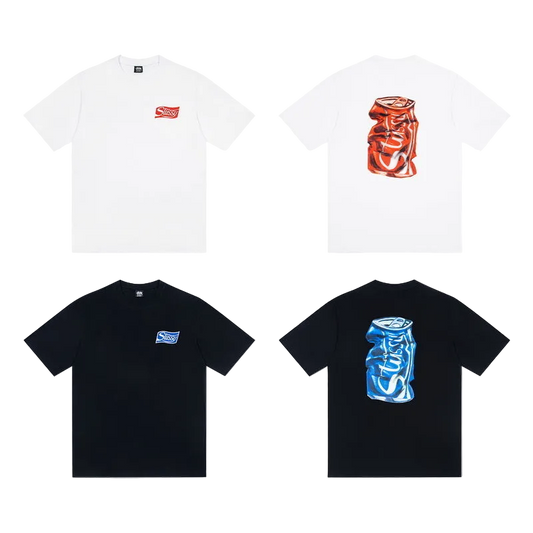 Stüssy soda can T-Shirt black and white