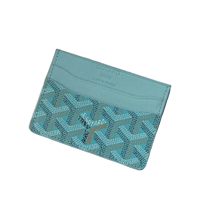 Goyard card holder light blue