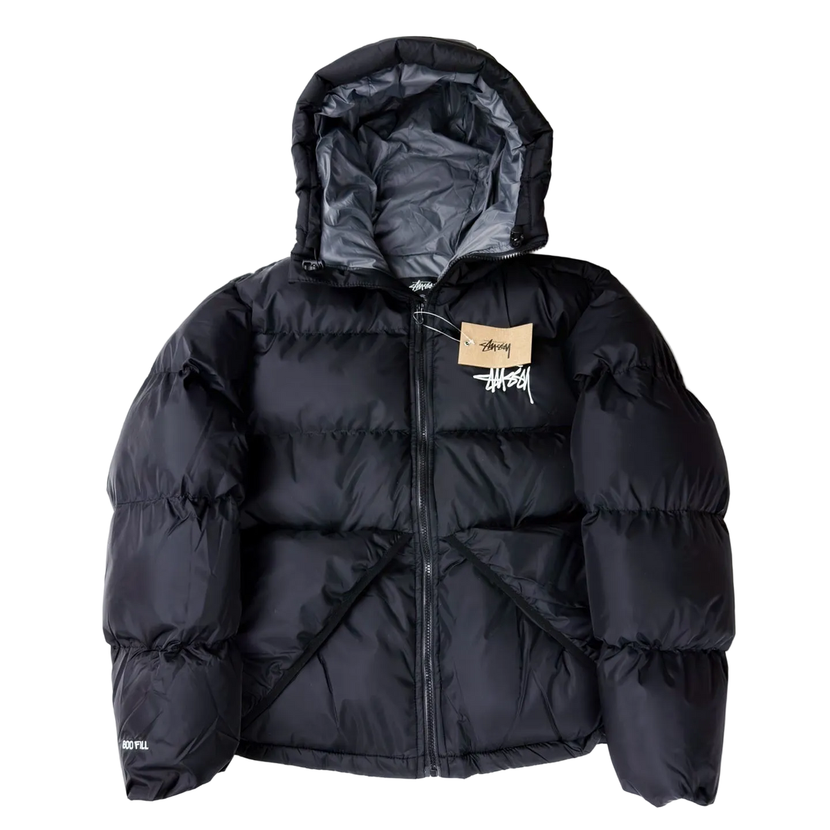 Stüssy jacket black with grey lining