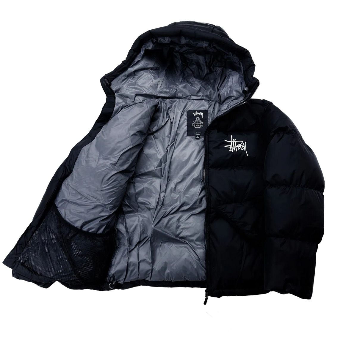 Stüssy jacket black with grey lining