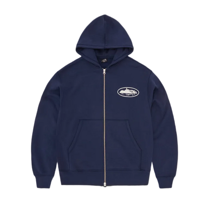 Corteiz Zip-up Hoodie Navy Blue